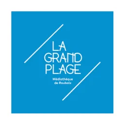 Blue logo of La Grand Plage, the Roubaix media library.