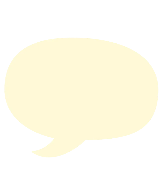 A cream-colored empty speech bubble