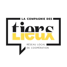 Logo of La Compagnie des Tiers Lieux, a local cooperation network, with black and yellow text in a black frame.
