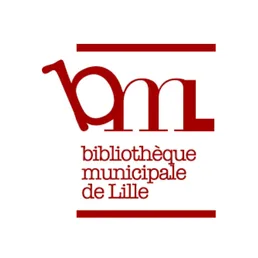 Logo of the Lille municipal library, with the letters bm and lm stylised in red