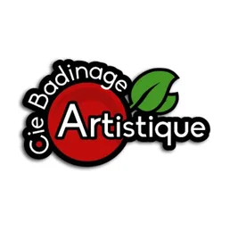 Logo with a red cherry, a green leaf and the words 'Cie Badinage Artistique'