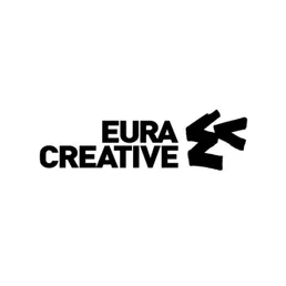 Logo with the text 'EURA CREATIVE' and a stylised arrow symbol on the right